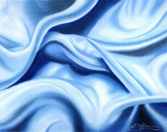 Blue fabric with folds